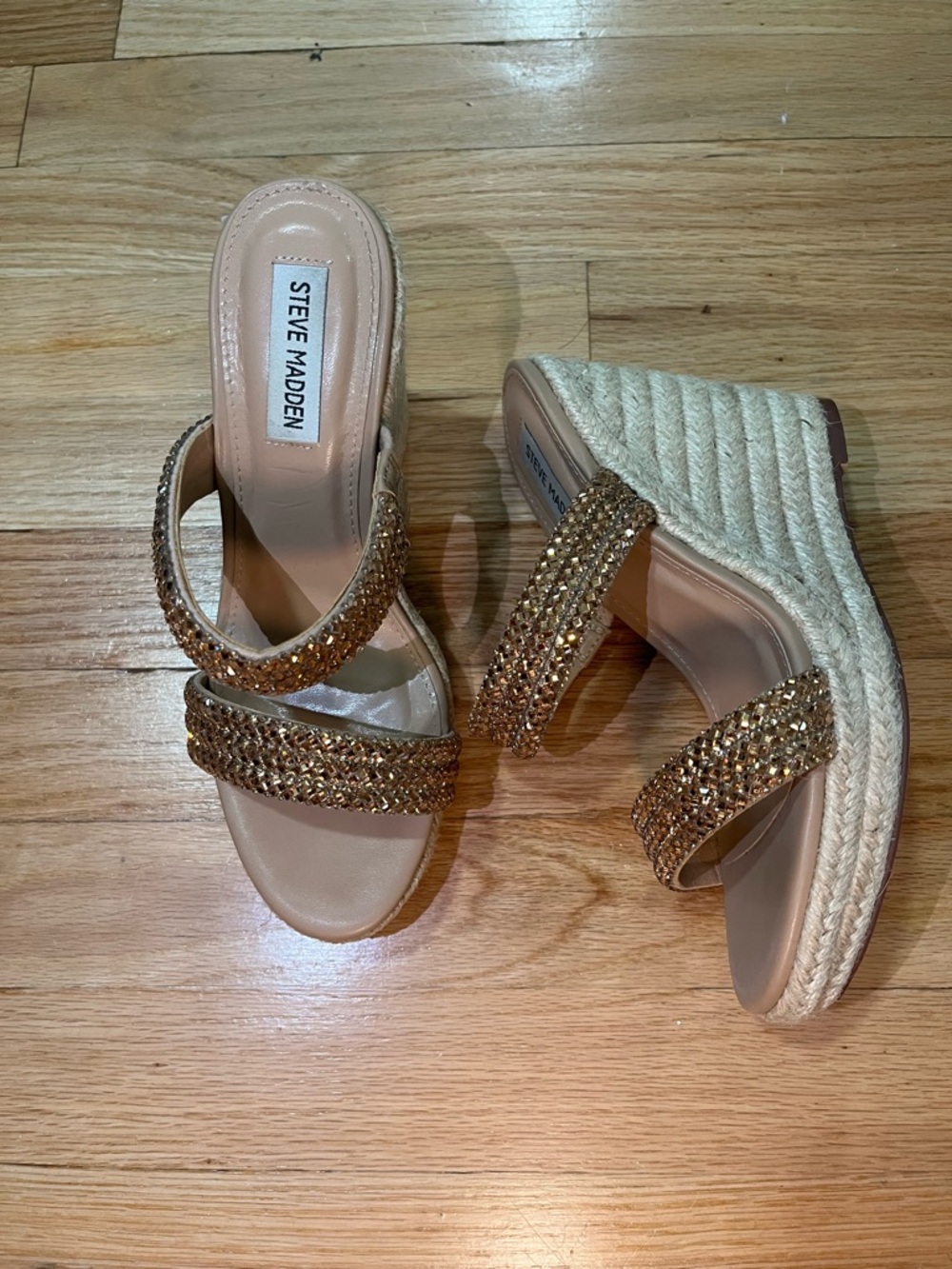 Steve Madden Upton Espadrille Wedge Sandal; Bronze size 7 - Picture 2 of 6